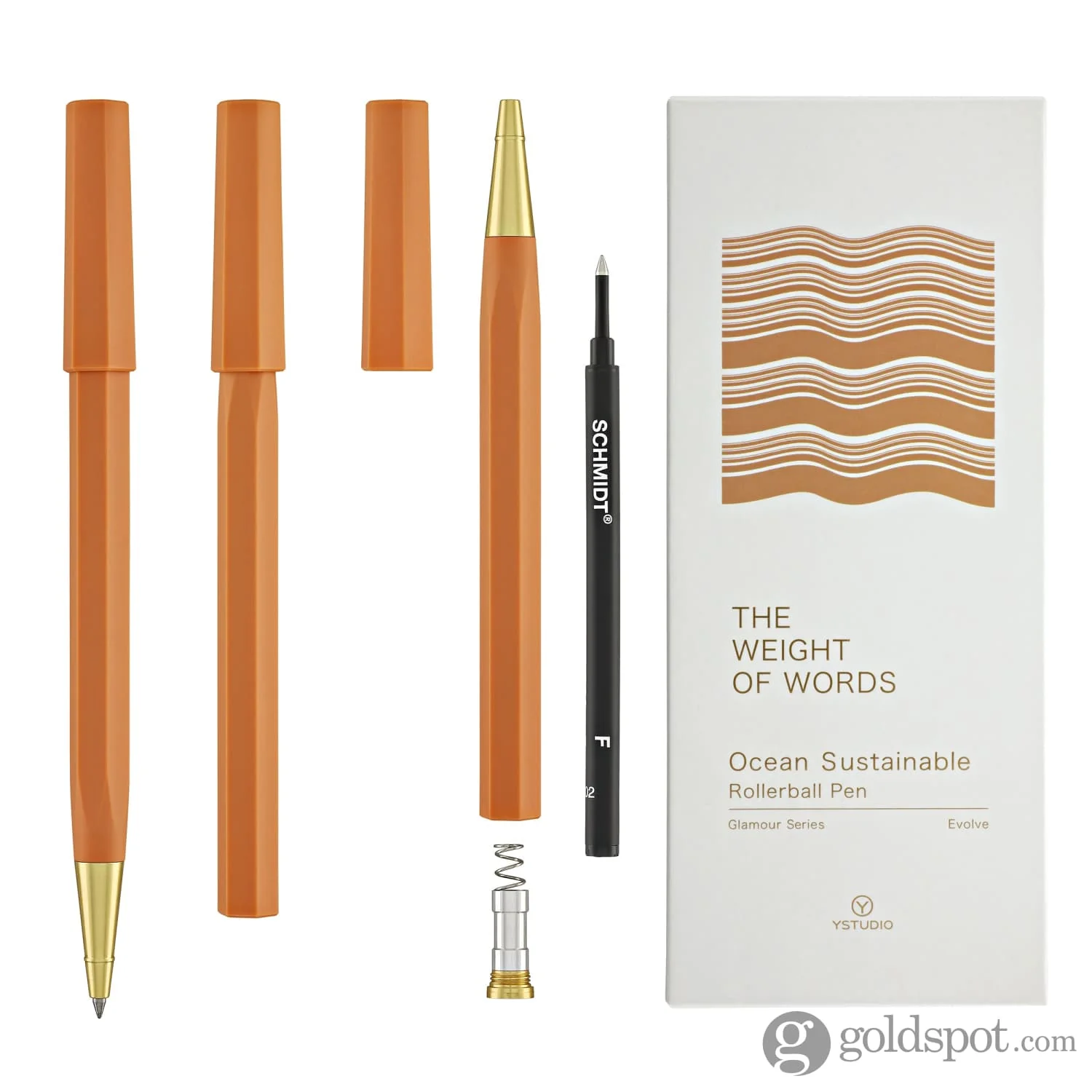 ystudio Glamour Evolve Ocean Sustainable Rollerball Pen in Orange Sunset - Image 4