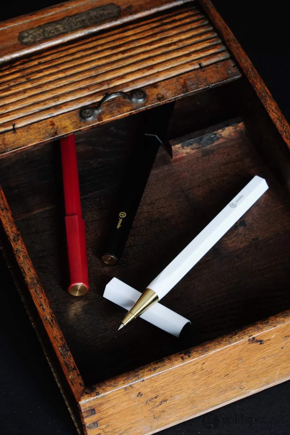 ystudio Resin Rollerball Pen in Red - Image 4