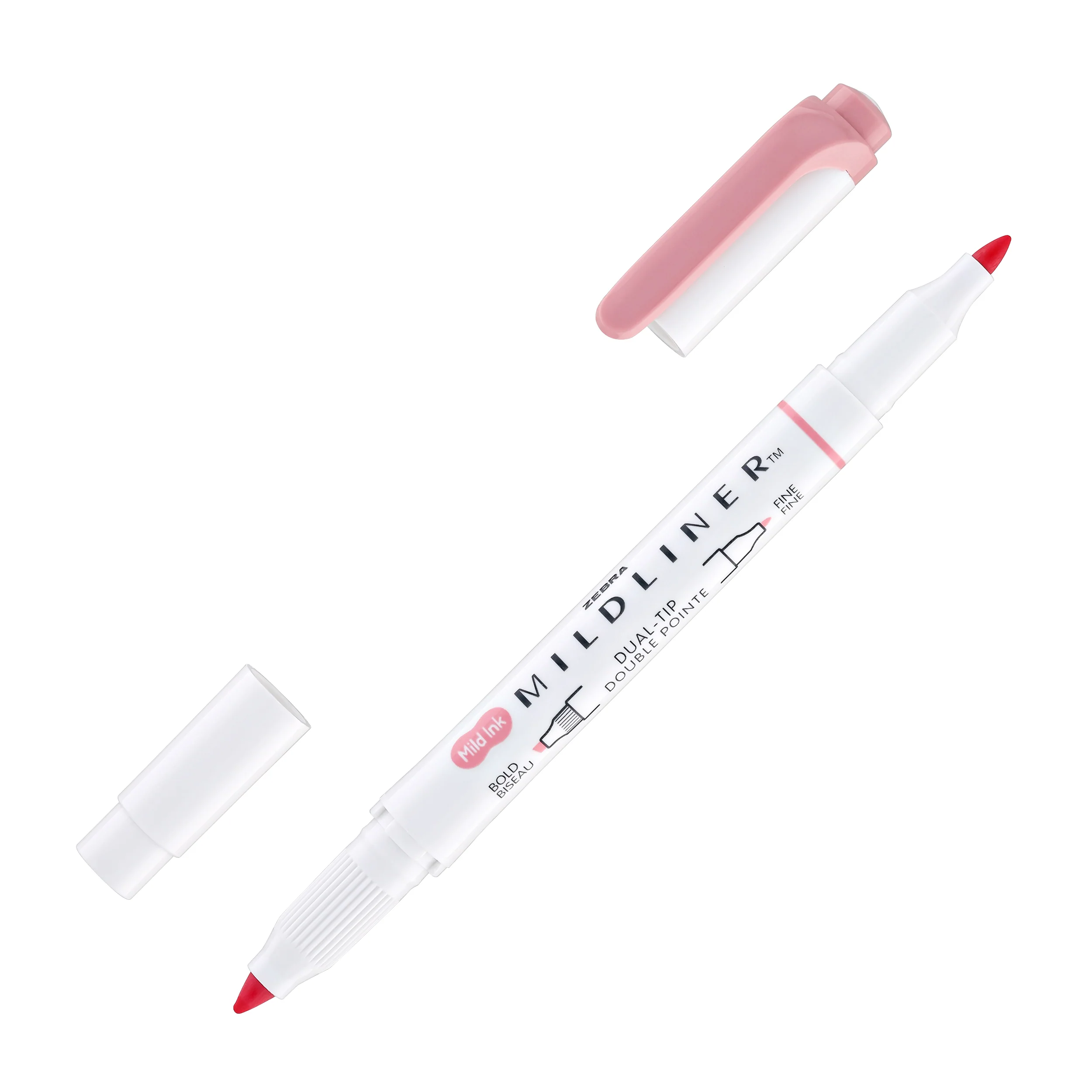 Zebra Mildliner Dual-Tip Highlighter in Dusty Pink - Image 2